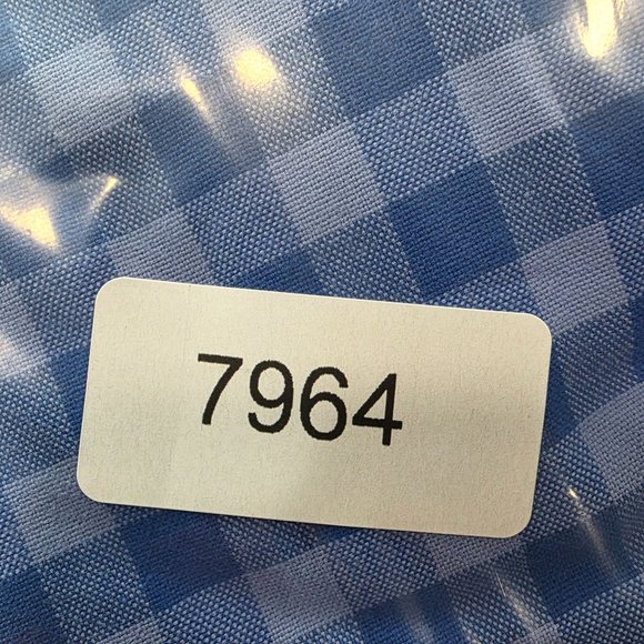 Mens Blue Gingham Check Cremeux Shirt Long Sleeve Button Up 100% Cotton Size M - Picture 8 of 8